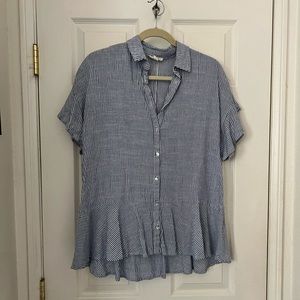 Entro, seersucker top, Sz s